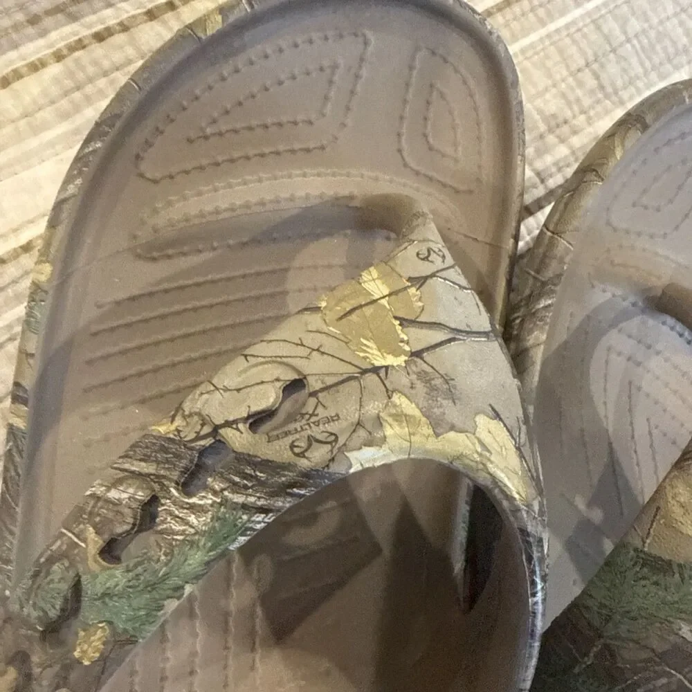 Crocs Flip Flop Brown Realtree Camo Advantage Thong Classic Sandals Mens Size 12